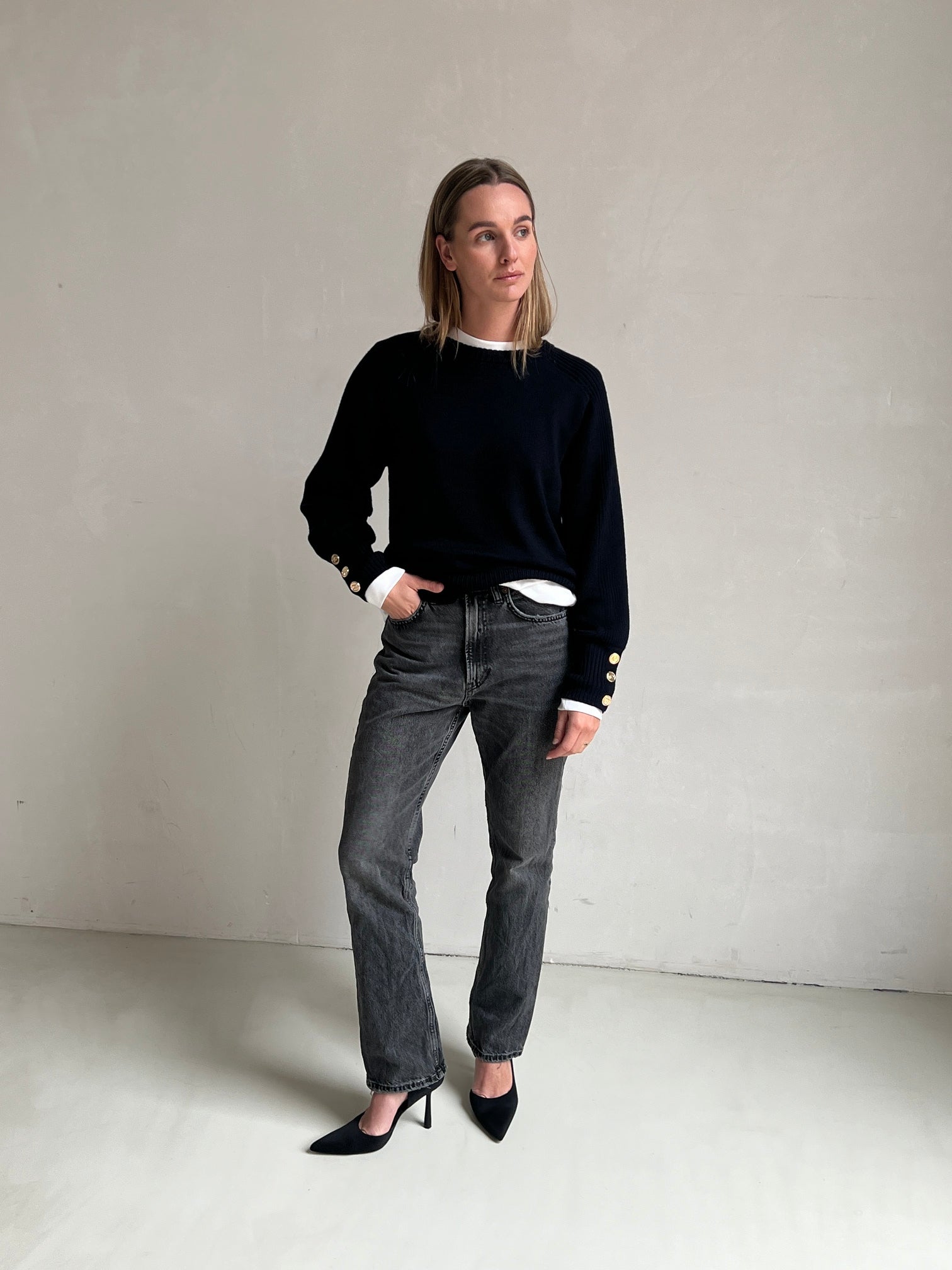 Venice Modular Knitted Pullover | Navy blue